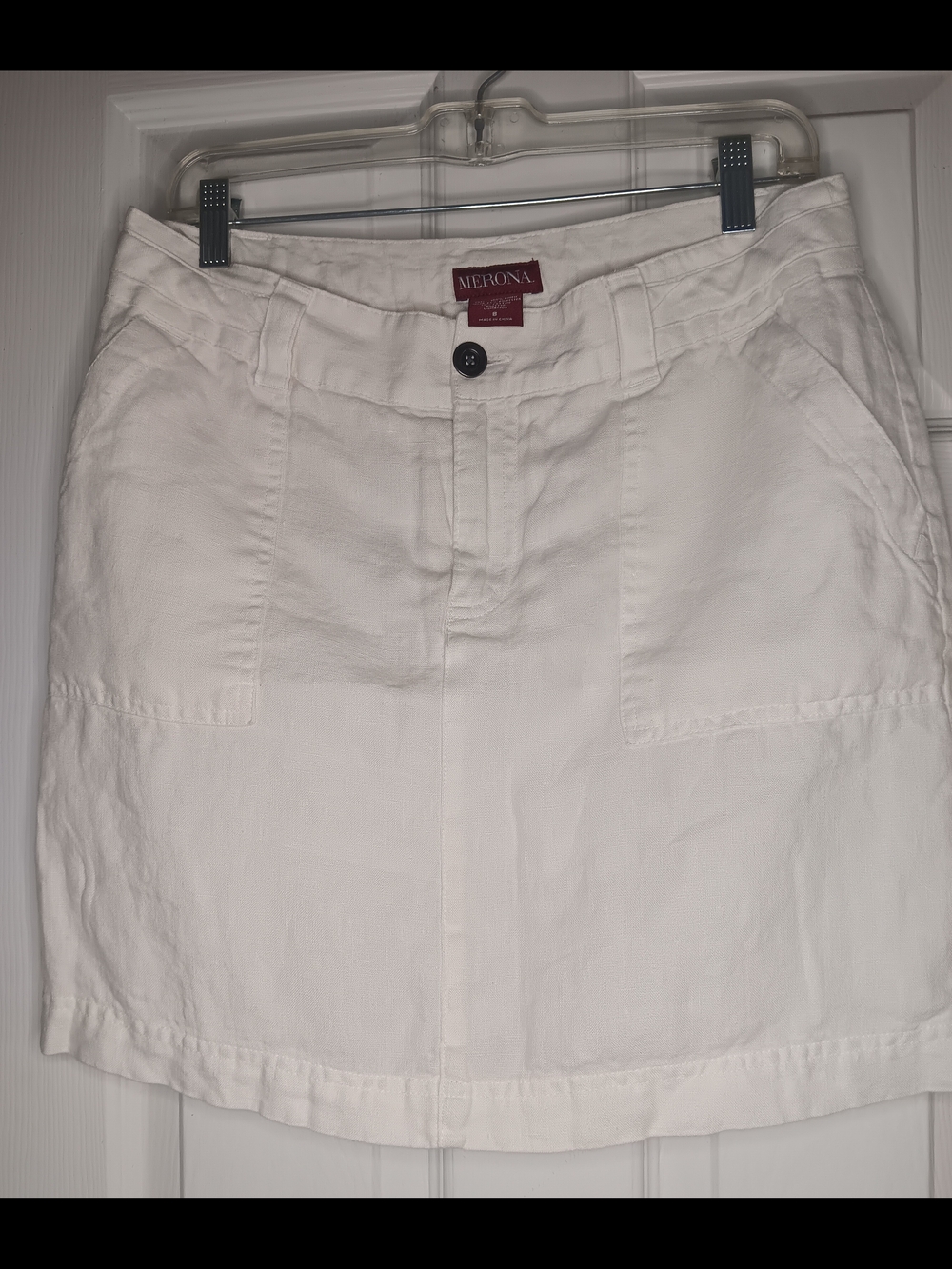 Merona White Casual Linen Skirt Women's Size 8